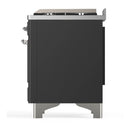 ILVE Majestic III 60-inch Dual Fuel Range with 5 Liquid Propane Burner, Griddle and Solid Door Electric Oven in Graphite Matte with Chrome Trim (UM60FQNR3MGCLP)