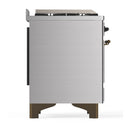 ILVE Majestic III 60-inch Dual Fuel Range with 7 Natural Gas Burner, Griddle and Solid Door Electric Oven in Stainless Steel with Burnished Trim (UM60FQNR3SSB)
