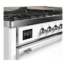 ILVE Majestic III 60-inch Dual Fuel Range with 5 Liquid Propane Burner, Griddle and Solid Door Electric Oven in White with Chrome Trim (UM60FQNR3WHCLP)