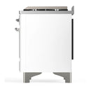 ILVE Majestic III 60-inch Dual Fuel Range with 5 Liquid Propane Burner, Griddle and Solid Door Electric Oven in White with Chrome Trim (UM60FQNR3WHCLP)
