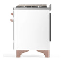 ILVE Majestic III 60-inch Dual Fuel Range with 5 Liquid Propane Burner, Griddle and Solid Door Electric Oven in White with Copper Trim (UM60FQNR3WHPLP)