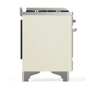 ILVE Majestic III 60-inch Dual Fuel Range with 7 Natural Gas Burner, Griddle, French Top and Triple Glass Door Electric Oven in Antique White with Chrome Trim (UM60FSNR3AWC)