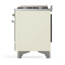 ILVE Majestic III 60-inch Dual Fuel Range with 7 Natural Gas Burner, Griddle, French Top and Triple Glass Door Electric Oven in Antique White with Chrome Trim (UM60FSNR3AWC)