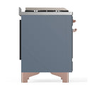 ILVE Majestic III 60-inch Dual Fuel Range with 5 Liquid Propane Burner, Griddle, French Top and Triple Glass Door Electric Oven in Blue Grey with Copper Trim (UM60FSNR3BGPLP)