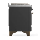 ILVE Majestic III 60-inch Dual Fuel Range with 5 Liquid Propane Burner, Griddle, French Top and Triple Glass Door Electric Oven in Graphite Matte with Burnished Trim (UM60FSNR3MGBLP)