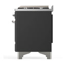 ILVE Majestic III 60-inch Dual Fuel Range with 5 Liquid Propane Burner, Griddle, French Top and Triple Glass Door Electric Oven in Graphite Matte with Chrome Trim (UM60FSNR3MGCLP)