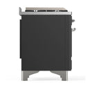 ILVE Majestic III 60-inch Dual Fuel Range with 7 Natural Gas Burner, Griddle, French Top and Triple Glass Door Electric Oven in Graphite Matte with Chrome Trim (UM60FSNR3MGC)