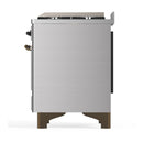 ILVE Majestic III 60-inch Dual Fuel Range with 5 Liquid Propane Burner, Griddle, French Top and Triple Glass Door Electric Oven in Stainless Steel with Burnished Trim (UM60FSNR3SSBLP)