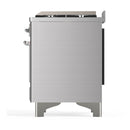 ILVE Majestic III 60-inch Dual Fuel Range with 5 Liquid Propane Burner, Griddle, French Top and Triple Glass Door Electric Oven in Stainless Steel with Chrome Trim (UM60FSNR3SSCLP)