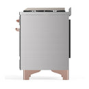 ILVE Majestic III 60-inch Dual Fuel Range with 7 Natural Gas Burner, Griddle, French Top and Triple Glass Door Electric Oven in Stainless Steel with Copper Trim (UM60FSNR3SSP)