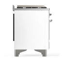 ILVE Majestic III 60-inch Dual Fuel Range with 7 Natural Gas Burner, Griddle, French Top and Triple Glass Door Electric Oven in White with Chrome Trim (UM60FSNR3WHC)