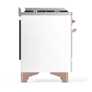 ILVE Majestic III 60-inch Dual Fuel Range with 5 Liquid Propane Burner, Griddle, French Top and Triple Glass Door Electric Oven in White with Copper Trim (UM60FSNR3WHPLP)