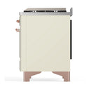 ILVE Majestic III 60-inch Dual Fuel Range with 5 Liquid Propane Burner, Griddle, French Top and Solid Door Electric Oven in Antique White with Copper Trim (UM60FSQNR3AWPLP)