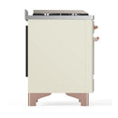ILVE Majestic III 60-inch Dual Fuel Range with 7 Natural Gas Burner, Griddle, French Top and Solid Door Electric Oven in Antique White with Copper Trim (UM60FSQNR3AWP)