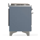 ILVE Majestic III 60-inch Dual Fuel Range with 5 Liquid Propane Burner, Griddle, French Top and Solid Door Electric Oven in Blue Grey with Chrome Trim (UM60FSQNR3BGCLP)