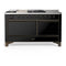 ILVE Majestic III 60-inch Dual Fuel Range with 5 Liquid Propane Burner, Griddle, French Top and Solid Door Electric Oven in Glossy Black with Burnished Trim (UM60FSQNR3BKBLP)