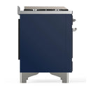 ILVE Majestic III 60-inch Dual Fuel Range with 5 Liquid Propane Burner, Griddle, French Top and Solid Door Electric Oven in Midnight Blue with Chrome Trim (UM60FSQNR3MBCLP)