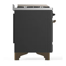 ILVE Majestic III 60-inch Dual Fuel Range with 5 Liquid Propane Burner, Griddle, French Top and Solid Door Electric Oven in Graphite Matte with Burnished Trim (UM60FSQNR3MGBLP)
