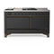 ILVE Majestic III 60-inch Dual Fuel Range with 5 Liquid Propane Burner, Griddle, French Top and Solid Door Electric Oven in Graphite Matte with Burnished Trim (UM60FSQNR3MGBLP)