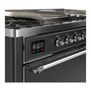 ILVE Majestic III 60-inch Dual Fuel Range with 5 Liquid Propane Burner, Griddle, French Top and Solid Door Electric Oven in Graphite Matte with Chrome Trim (UM60FSQNR3MGCLP)