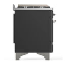 ILVE Majestic III 60-inch Dual Fuel Range with 7 Natural Gas Burner, Griddle, French Top and Solid Door Electric Oven in Graphite Matte with Chrome Trim (UM60FSQNR3MGC)