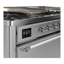 ILVE Majestic III 60-inch Dual Fuel Range with 5 Liquid Propane Burner, Griddle, French Top and Solid Door Electric Oven in Stainless Steel with Chrome Trim (UM60FSQNR3SSCLP)
