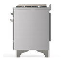 ILVE Majestic III 60-inch Dual Fuel Range with 7 Natural Gas Burner, Griddle, French Top and Solid Door Electric Oven in Stainless Steel with Chrome Trim (UM60FSQNR3SSC)