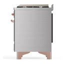 ILVE Majestic III 60-inch Dual Fuel Range with 5 Liquid Propane Burner, Griddle, French Top and Solid Door Electric Oven in Stainless Steel with Copper Trim (UM60FSQNR3SSPLP)