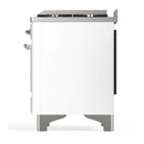 ILVE Majestic III 60-inch Dual Fuel Range with 5 Liquid Propane Burner, Griddle, French Top and Solid Door Electric Oven in White with Chrome Trim (UM60FSQNR3WHCLP)