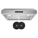 Cosmo 4-Piece Appliance Package - 30-Inch Gas Range, Under Cabinet Range Hood, Dishwasher and Refrigerator with Water Dispenser in Stainless Steel (COS-4PKG-710)