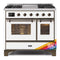 ILVE 40-Inch Majestic II Dual Fuel Range with 6 Sealed Burners and Removable Griddle - 3.82 cu. ft. Oven in Custom RAL with Bronze Trim  (UMD10FDNS3RALB)