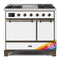 ILVE 40-Inch Majestic II Dual Fuel Range with 6 Sealed Burners and Removable Griddle with 3.82 cu. ft. Solid Doors Oven in Custom RAL with Bronze Trim  (UMD10FDQNS3RALB)