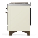 ILVE Majestic III 40-inch Dual Fuel Range with 6 Natural Gas Burner, Griddle and Triple Glass Door Electric Oven in Antique White with Burnished Trim (UMD40FNR3AWB)
