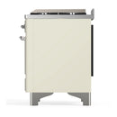 ILVE Majestic III 40-inch Dual Fuel Range with 6 Natural Gas Burner, Griddle and Triple Glass Door Electric Oven in Antique White with Chrome Trim (UMD40FNR3AWC)