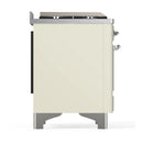 ILVE Majestic III 40-inch Dual Fuel Range with 6 Natural Gas Burner, Griddle and Triple Glass Door Electric Oven in Antique White with Chrome Trim (UMD40FNR3AWC)