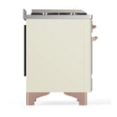 ILVE Majestic III 40-inch Dual Fuel Range with 6 Natural Gas Burner, Griddle and Triple Glass Door Electric Oven in Antique White with Copper Trim (UMD40FNR3AWP)