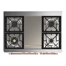 ILVE Majestic III 40-inch Dual Fuel Range with 6 Natural Gas Burner, Griddle and Triple Glass Door Electric Oven in Antique White with Copper Trim (UMD40FNR3AWP)