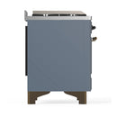 ILVE Majestic III 40-inch Dual Fuel Range with 6 Natural Gas Burner, Griddle and Triple Glass Door Electric Oven in Blue Grey with Burnished Trim (UMD40FNR3BGB)