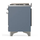 ILVE Majestic III 40-inch Dual Fuel Range with 6 Natural Gas Burner, Griddle and Triple Glass Door Electric Oven in Blue Grey with Chrome Trim (UMD40FNR3BGC)