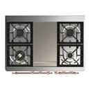 ILVE Majestic III 40-inch Dual Fuel Range with 5 Liquid Propane Burner, Griddle and Triple Glass Door Electric Oven in Blue Grey with Copper Trim (UMD40FNR3BGPLP)