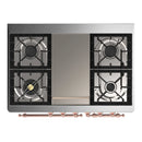 ILVE Majestic III 40-inch Dual Fuel Range with 6 Natural Gas Burner, Griddle and Triple Glass Door Electric Oven in Burgundy with Copper Trim (UMD40FNR3BUP)
