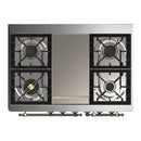 ILVE Majestic III 40-inch Dual Fuel Range with 5 Liquid Propane Burner, Griddle and Triple Glass Door Electric Oven in Emerald Green with Burnished Trim (UMD40FNR3EGBLP)