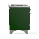 ILVE Majestic III 40-inch Dual Fuel Range with 6 Natural Gas Burner, Griddle and Triple Glass Door Electric Oven in Emerald Green with Chrome Trim (UMD40FNR3EGC)