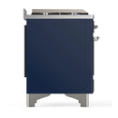 ILVE Majestic III 40-inch Dual Fuel Range with 5 Liquid Propane Burner, Griddle and Triple Glass Door Electric Oven in Midnight Blue with Chrome Trim (UMD40FNR3MBCLP)