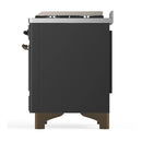 ILVE Majestic III 40-inch Dual Fuel Range with 6 Natural Gas Burner, Griddle and Triple Glass Door Electric Oven in Graphite Matte with Burnished Trim (UMD40FNR3MGB)