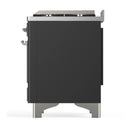 ILVE Majestic III 40-inch Dual Fuel Range with 5 Liquid Propane Burner, Griddle and Triple Glass Door Electric Oven in Graphite Matte with Chrome Trim (UMD40FNR3MGCLP)