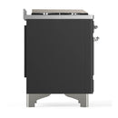 ILVE Majestic III 40-inch Dual Fuel Range with 5 Liquid Propane Burner, Griddle and Triple Glass Door Electric Oven in Graphite Matte with Chrome Trim (UMD40FNR3MGCLP)