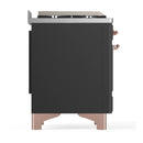 ILVE Majestic III 40-inch Dual Fuel Range with 6 Natural Gas Burner, Griddle and Triple Glass Door Electric Oven in Graphite Matte with Copper Trim (UMD40FNR3MGP)