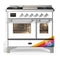 ILVE Majestic III 40-inch Dual Fuel Range with 6 Natural Gas Burner, Griddle and Triple Glass Door Electric Oven in RAL with Chrome Trim (UMD40FNR3RAC)