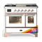 ILVE Majestic III 40-inch Dual Fuel Range with 6 Natural Gas Burner, Griddle and Triple Glass Door Electric Oven in RAL with Copper Trim (UMD40FNR3RAP)